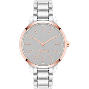 Nine West Women's silver band Rose Gold Dial Crystal Accented Bracelet Watch